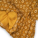 Šaty dievčenské viskózove, Minoti, OWL 6, žlutá - 80/86 | 12-18m