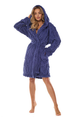 Dámsky župan 2403 Carina navy - L&L tmavě modrá M