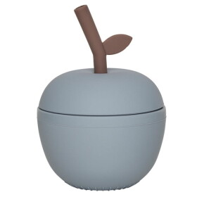 OYOY Detský silikónový hrnček Blue Apple