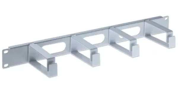 Intellinet 19" panel pre správu káblov šedá / Organizér káblov / 1U / 4 plastové oká (711067)