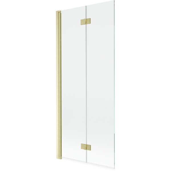 MEXEN - MIST vaňová zástena 80x150 cm 6mm 2-s, zlatá kartáčovaná, číra, ľavá 8A9-080-002-55-00-L