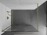 MEXEN/S - Kioto Sprchová zástena Walk-in 120 x 200, biely vzor 8 mm, zlatá kartáčovaná 800-120-101-55-97