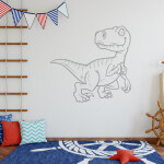 Veselá Stena Samolepka Dinosaurus Farba: béžová, Veľkosť: 60 x 56 cm