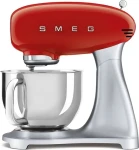 SMEG SMF02RDEU červeno-strieborná / Kuchynský robot / 800W / 4.8l / 10 rýchlostí (SMF02RDEU)