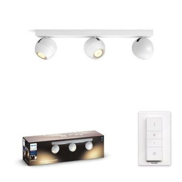 Philips Hue Buckram BT LED 3x5W biela / LED bodové svietidlo GU10 / 3x350lm / 2200-6500 K / IP20 / stmievateľné (50473/31/P6)