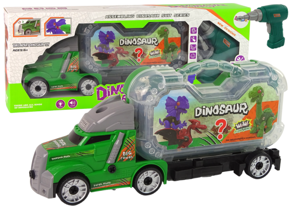 Set Dinosaur Spinning Truck DIY skrutkovač