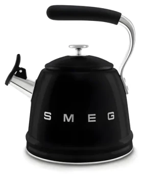 SMEG 50's Retro Style WKF01BL čierna / Píšťalová kanvica / 2,3 l / nerez / vhodná pre indukciu (WKF01BL)