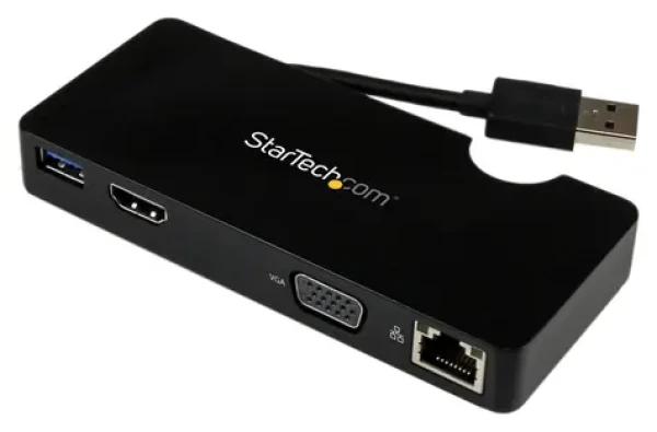 StarTech Mini Docking Station čierna / Dokovacia stanica pre notebooky / USB-A / HDMI / LAN (USB3SMDOCKHV)
