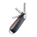 Kľúčenka Orbitkey Leather Navy with Tan Stitching
