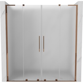 MEXEN/S - Velar L Duo posuvné sprchové dvere 200, dekor, ružové zlato 871-200-003-32-60