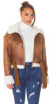 Trendy suede look "Pilot" Jacket brown L