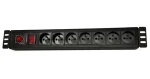 Lexi-net Rozvodný panel 7x230V- 3M / Rozvodný panel / 19" / 1,5 U / Prepäťová ochrana (NAPPAN2237B)