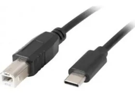 Lanberg CA-USBA-13CC-0018-BK čierna / Kábel USB / USB-C - USB-B / 1.8 m (CA-USBA-13CC-0018-BK)