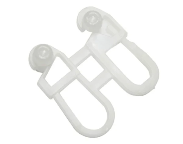 Háčik na záves ku koľajničke s predĺžením biely, sada (6 ks)%