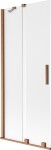 MEXEN/S - Velár dvojkrídlová posuvná vaňová zástena 80 x 150, dekor, meď kartáčovaná 896-080-000-31-65