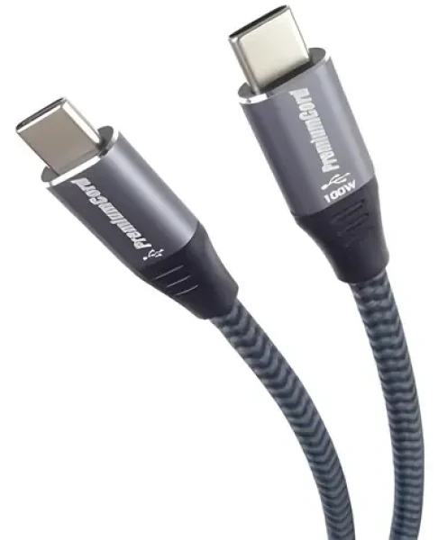 Cable USB-C kábel čierny / Kábel / 240 W / 480 Mbps / bavlnený oplet / 1,5 m (KU31CV15)