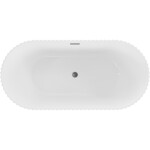 MEXEN/S - Paola voľne stojaca vaňa reliéf 150 x 75, biela lesk, sifón a prepad grafit metal 52721507500-95