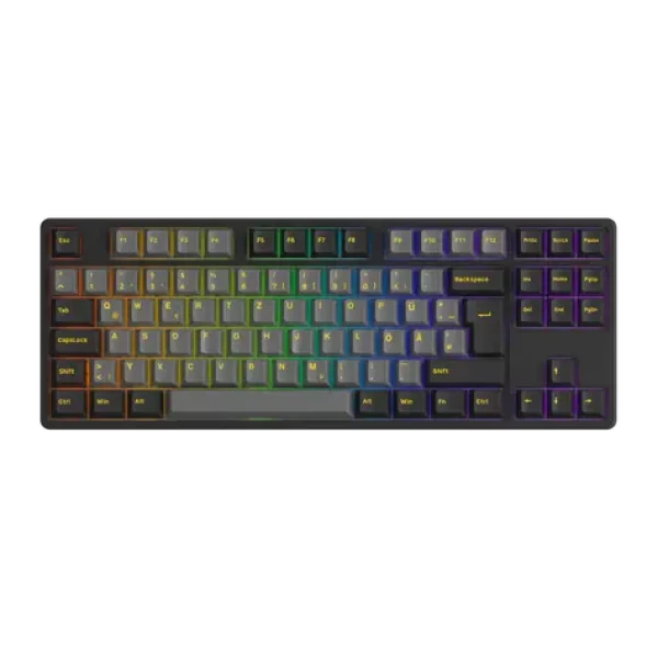 Akko 5087S zlatá/čierna / herná klávesnica / RGB - Akko V3 Pro Switches / ISO DE / USB-C / Bluetooth (6978414650200)