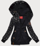 Čierna dámska mikina s kvetmi (AMG828) odstíny černé S (36)