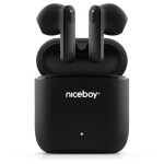 Niceboy HIVE Beans čierna / TWS bezdrôtové slúchadlá / Bluetooth 5.0 / IPX4 / Handsfree / Nabíjacie púzdro (hive-beans-black)