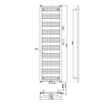 Bruckner - ALBRECHT vykurovacie teleso 500x1570 stredové pripojenie, čierna matná 600.115.6