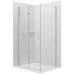 CERANO - Sprchovací kút Volpe L/P - 6 mm - chróm, transparentné sklo - 100x100x190 - zalamovacia CER-427222