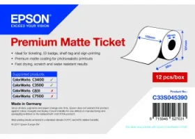 Epson Premium Matte Ticket rolka 102 mm x 50 m / Úloha do POS tlačiarne / Matný povrch (C33S045390)
