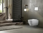 SAPHO - BELLO závesné WC Rimless s podomietkovou nádržkou a tlačidlom Schwab, biela 100214-SET5