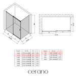 CERANO - Sprchovací kút Santoro Ľ/P - 8 mm - chróm, transparentné sklo - 110x70x195 - posuvný CER-8050BD7350