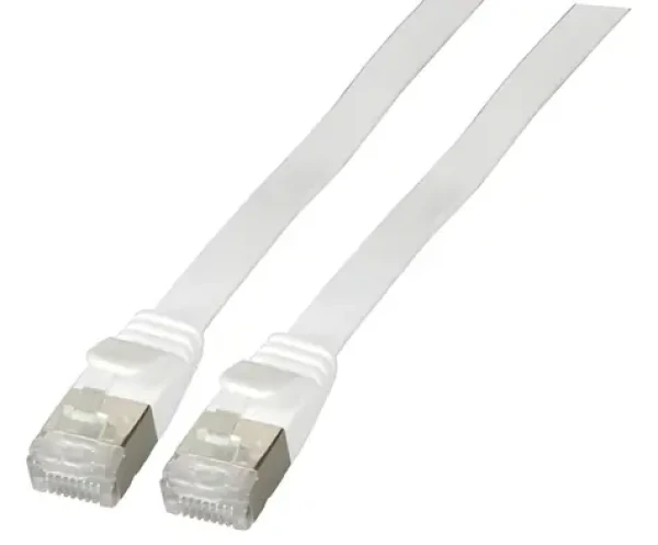 EFB RJ45 plochý patch kábel Cat6A biela 1,5 m / Patch kábel / U/FTP / PVC / 10Gbit/s (K5545WS.1,5)