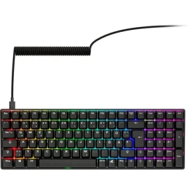 Sharkoon Skiller SGK50 S2 PBT čierna / herná klávesnica / mechanická / Gateron G 3 Pro 3.0 Yellow / USB / 1.5m / DE (4044951040872)