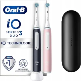 Oral-B iO Series 3N Duo Matt Black/Blush Pink / Elektrická zubná kefka / magnetická iO / 3 režimy / senzor tlaku (8006540731857)
