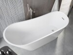 MEXEN/S - Alta voľne stojaca vaňa 170 x 75, biela, sifón a prepad nikel kartáčovaná 52141707500-97