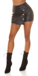 Sexy asymmetrical Leather Look Skorts with Zip black