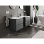MEXEN/S - Orio kúpeľňová skrinka 50 cm s umývadlom Vela, 2 zásuvky, grafit mat/biela mat 91A10-05047-2-BFF66-W23M01
