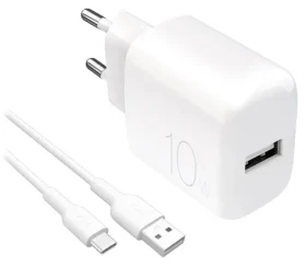 Puro PROLITE biela / Sada nabíjačky a kábla / USB-A 10W / USB-A - USB-C / 1,2 m