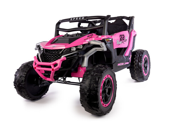 Mamido Mamido Elektrické autíčko Buggy Racing Speed ​​22 ružové | 4x4 | 12V10Ah | 180W | EVA | LED | 2,4 Ghz | ECO koža