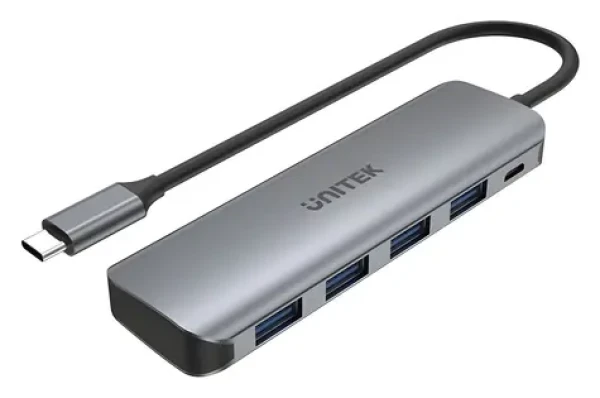 Unitek H1107A šedá / USB hub / USB-A / 4× USB-A / 5000 Mbit/s / hliníkový (H1107A)