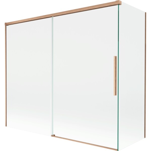 MEXEN/S - Rox vaňová zástena 2-krídlová posuvná 180 + 90 x 150, transparent, měď kartáčovaná 8C9-180-090-65-00