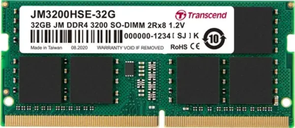 Transcend JetRam 32GB (1x32GB) 3200MHz / SODIMM / DDR4 / CL22 / 1.2V / 2Rx8 (JM3200HSE-32G)