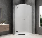 POLYSAN - GLOBE GUN METAL štvrťkruhová sprchová zástena 800x900, matné sklo, ľavá GB2890MLGM