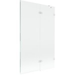 MEXEN/S - Lunar vaňová zástena 2-krídlová pravá 110 x 150, transparent, biela 897-110-100-20-00-P