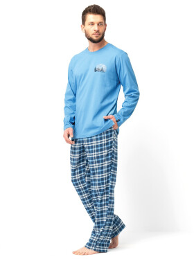 Pánske pyžamo Key MNS 626 B25 dĺžka/r M-2XL modrá XXL