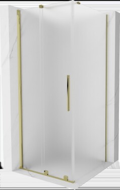 MEXEN/S - Velár sprchovací kút, posuvné dvere 120 x 120, dekor, zlato 871-120-120-31-50