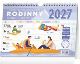NOTIQUE Týždenný rodinný plánovací kalendár s háčikom 2027 / Kalendár / 30 × 21 cm
