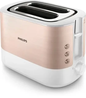 Philips Viva Collection HD2638/11 ružové zlato, biela / Hriankovač / 950 W / 7 úrovní / rozmrazovanie / aut. vypnutie (HD2638/11)