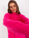 Dámske svetrové šaty AT SW 2367 1.35P Fluo pink - FPrice one size neonová růžová