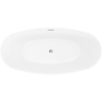 MEXEN/S - Olea voľne stojaca vaňa vzor 170 x 80, biela/čierna, sifón a prepad chróm 52821708075-01