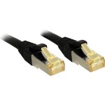 LINDY 47311 RJ45 sieťové káble, prepojovacie káble CAT 6a (surový kábel CAT 7) S/FTP 5.00 m čierna s ochranou 1 ks; 47311