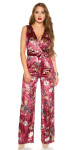 Sexy KouCla jumpsuit velvet look with floral print